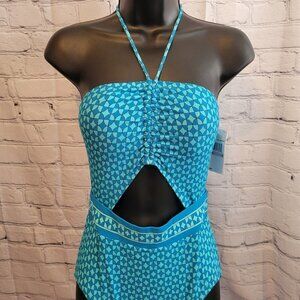 MICHAEL Michael Kors Geo Print Bandeau Cutout One-Piece
